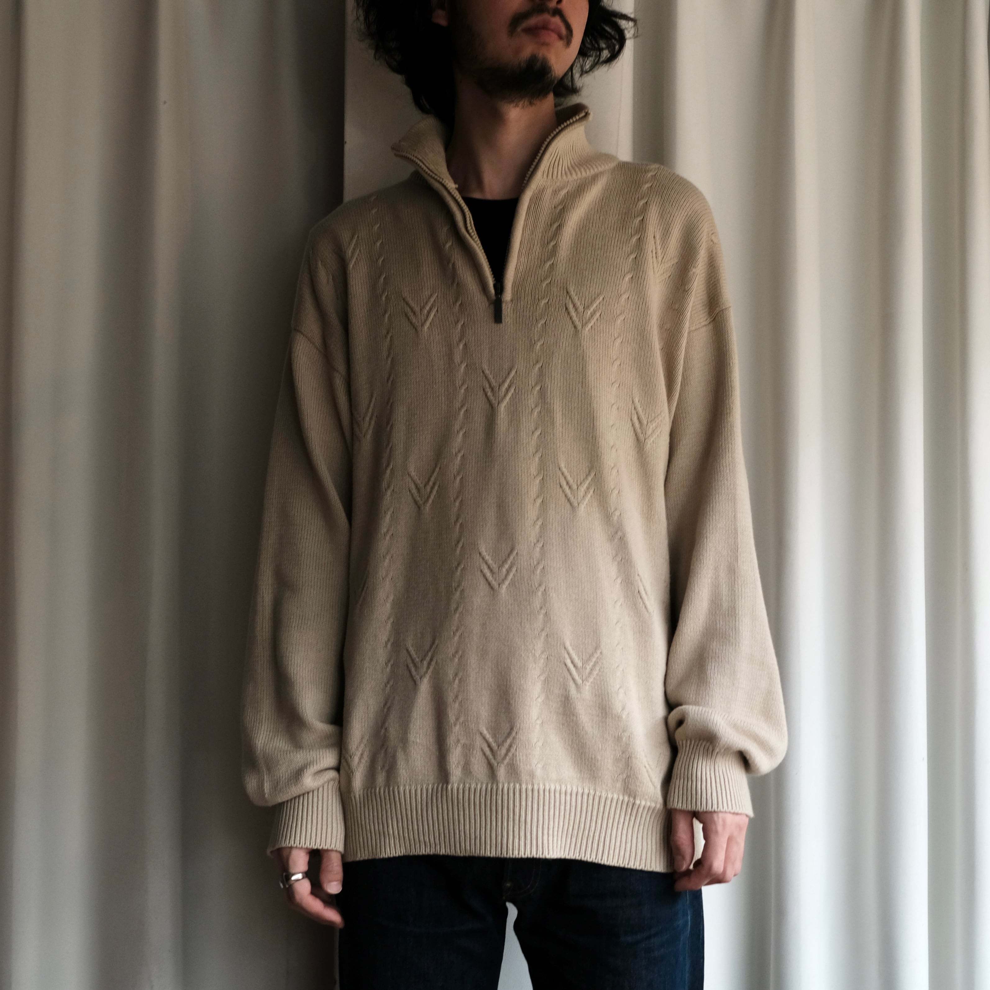 DRIES VAN NOTEN ライカ期 HALF ZIP COTTON KNIT | safarionline