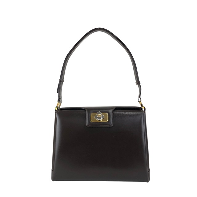GUCCI グッチ ハンドバッグ ブラウン ターンロック レザー vintage ヴィンテージ オールド ud4z3y