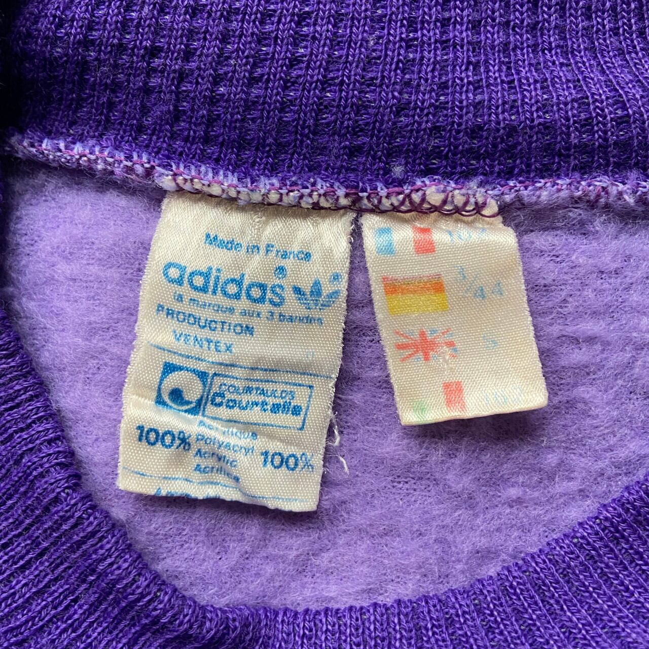 70年代 フランス製 adidas アディダス VENTEX社製 アクリルスウェット