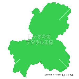 少しゆるい岐阜県地図 フチなし 【I_253】 A slightly loose map of Gifu Prefecture