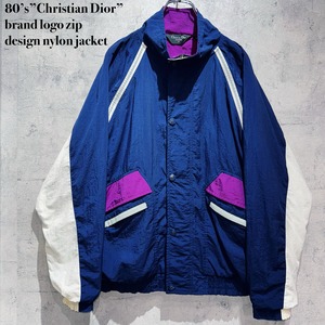 80’s”Christian Dior”brand logo zip design nylon jacket