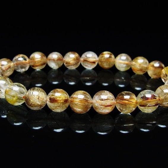 キャッツアイルチルクォーツ ブレスレット 8mm ルチルクォーツ ブレス 一点物 メール便可 [M便 1/10] 111-45918