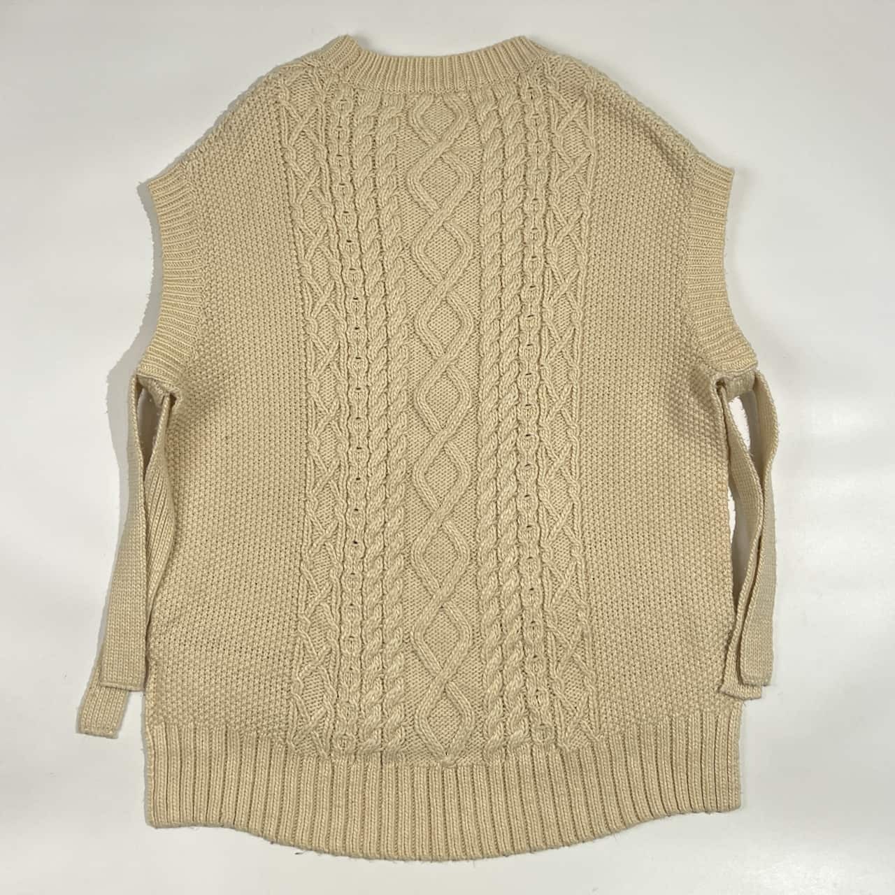 nano universe ナノユニバース ケーブル編み サイドオープン ニット ベスト F/アイボリー レディース