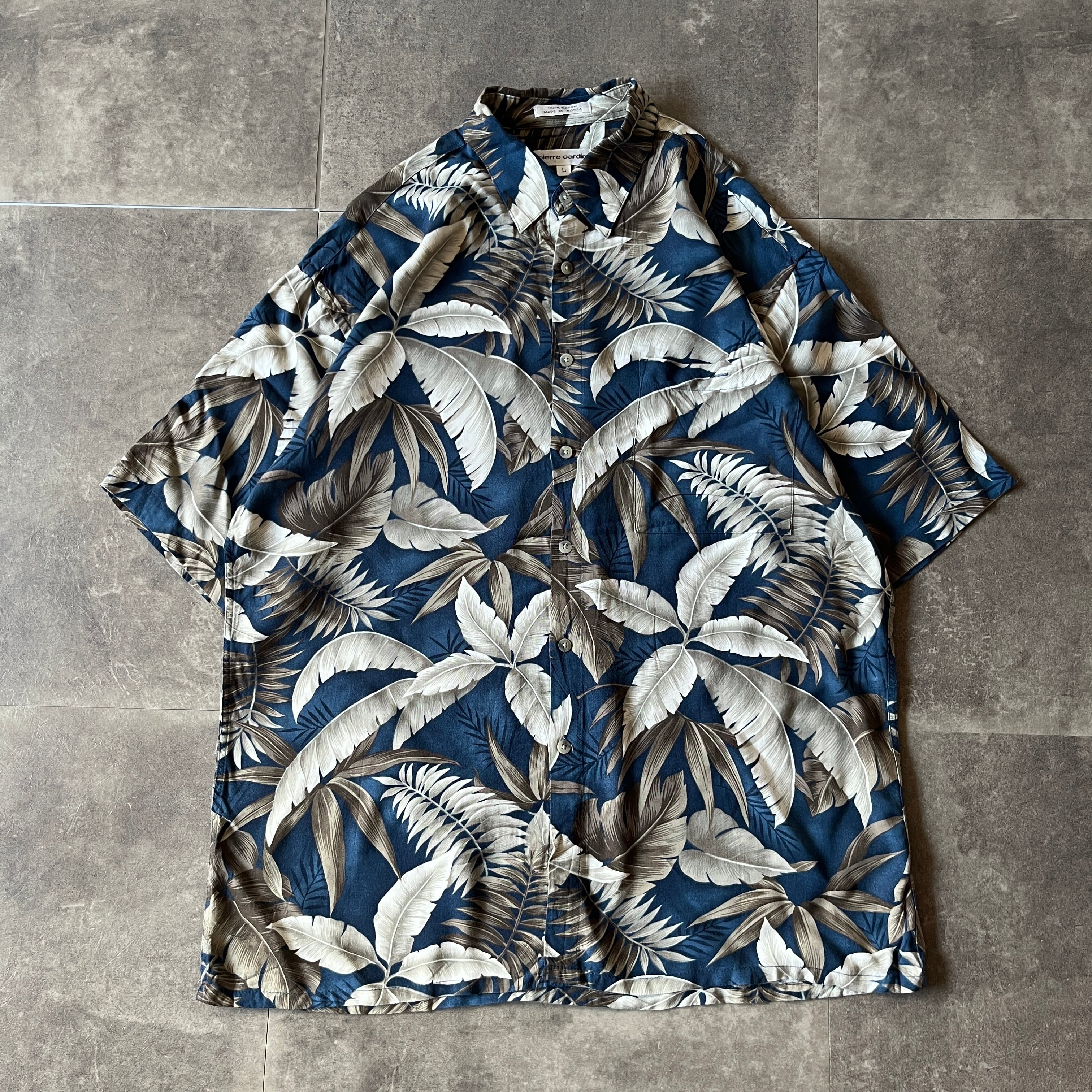 00s Tommy Bahama 開襟シャツ 無地 紺 L A1010 シルク | RAGHOUSE
