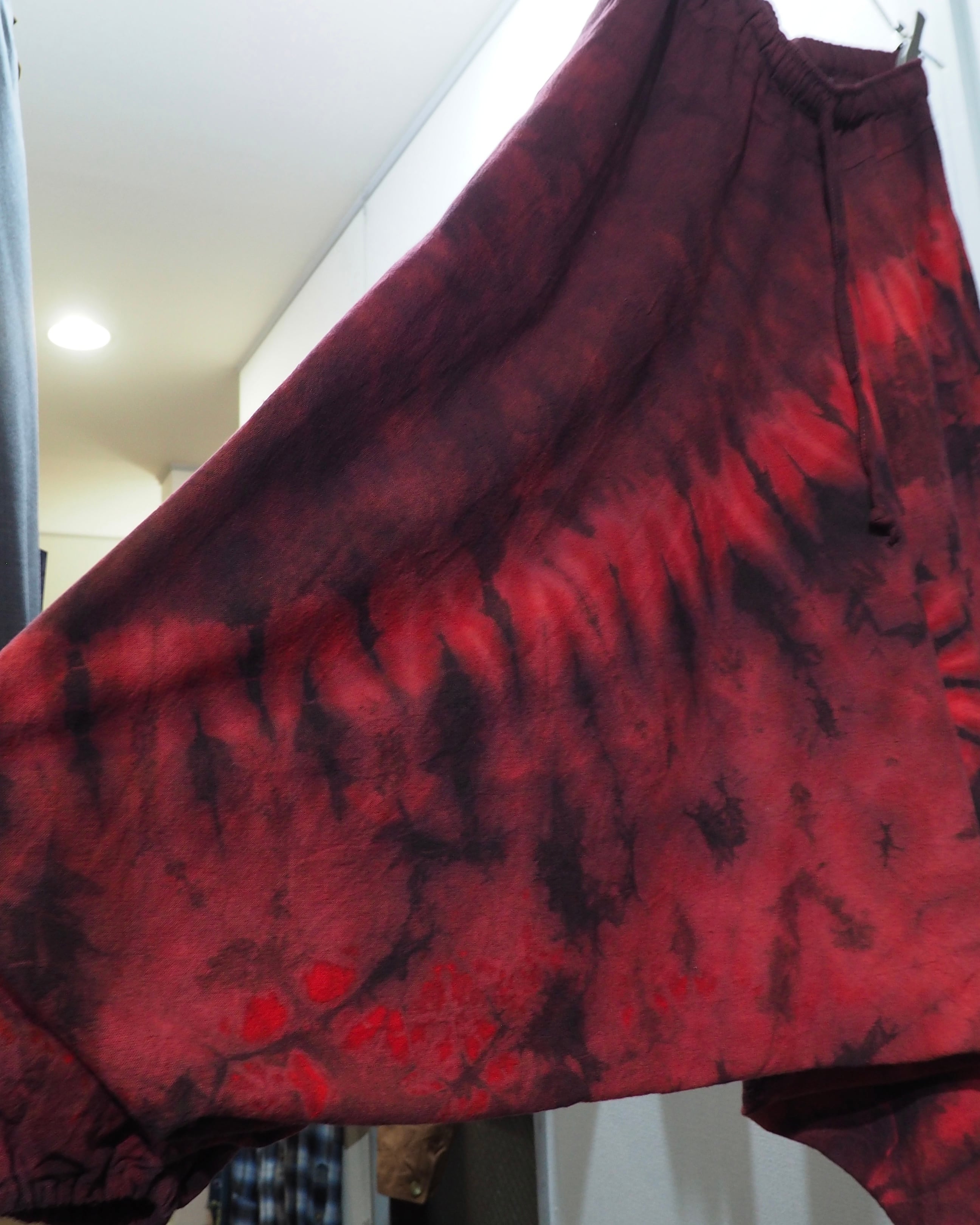 " 染色 " Beautiful Dark Bordeaux Over Dyed Sarouel Pants