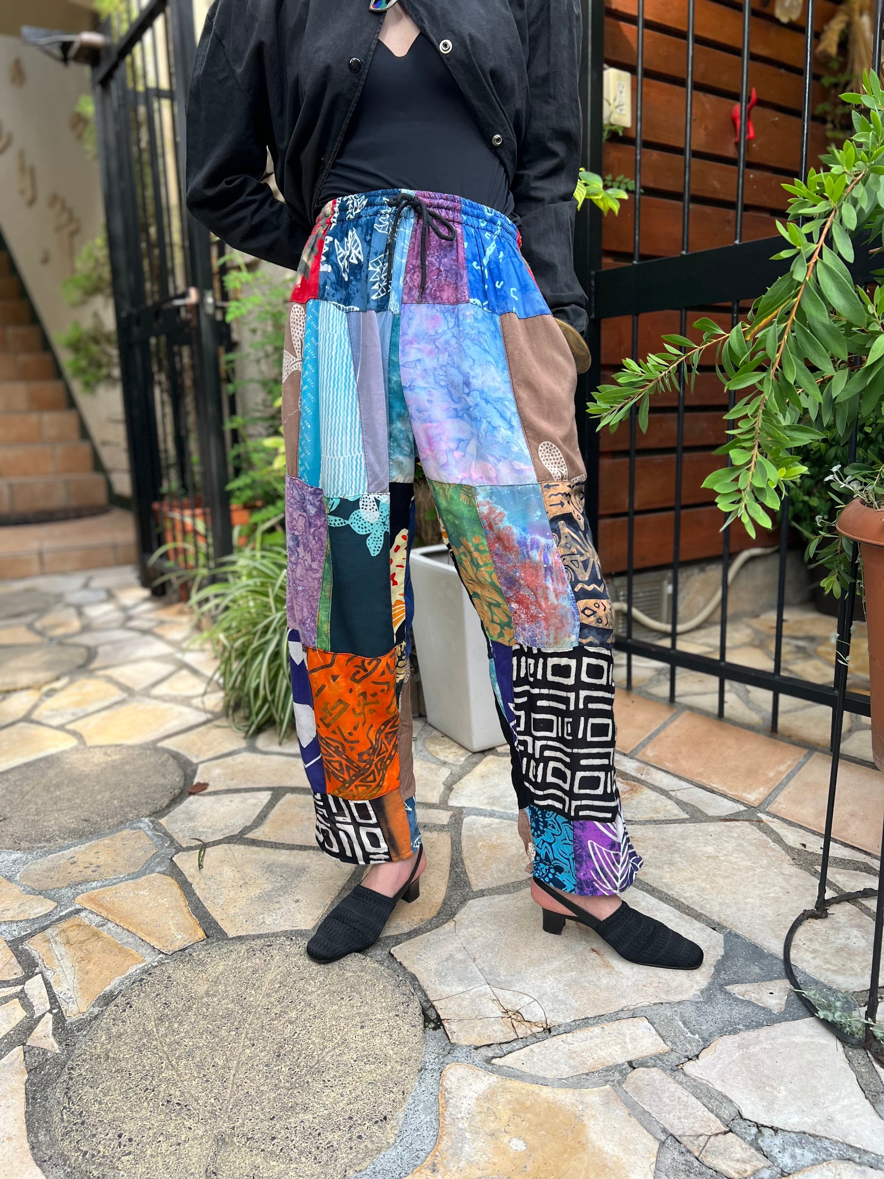 Vintage patchwork rayon pants ( ヴィンテージ パッチワーク レーヨン パンツ ) | Riyad vintage shop Vintage patchwork rayon pants ( ヴィンテージ パッチワーク レーヨン パンツ ) | Riyad vintage shop
