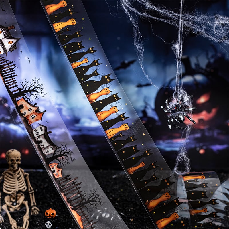 新入荷】ハロウィンマスキングテープPET素材全8種 AB23レトロ 海外
