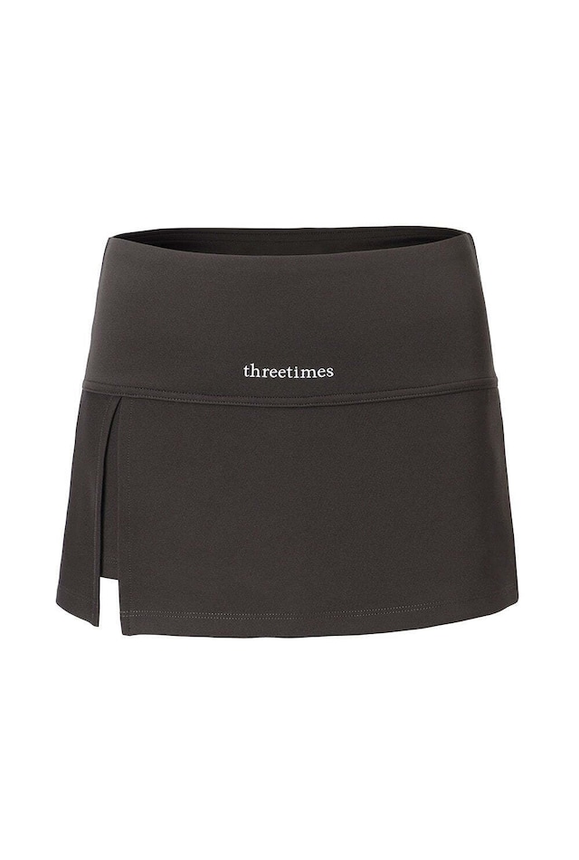 [threetimes] Athletic slit skirt Gray Deep Brown 正規品 韓国ブランド 韓国通販 韓国代行 韓国ファッション スリータイムズ 日本 店舗