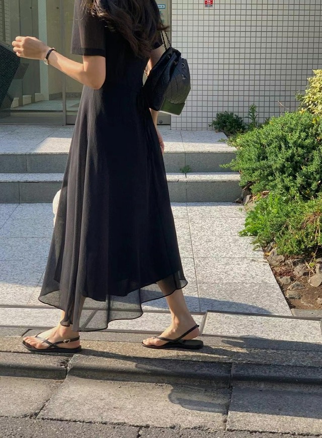 (LITER) perfume chiffon onepiece / 2color