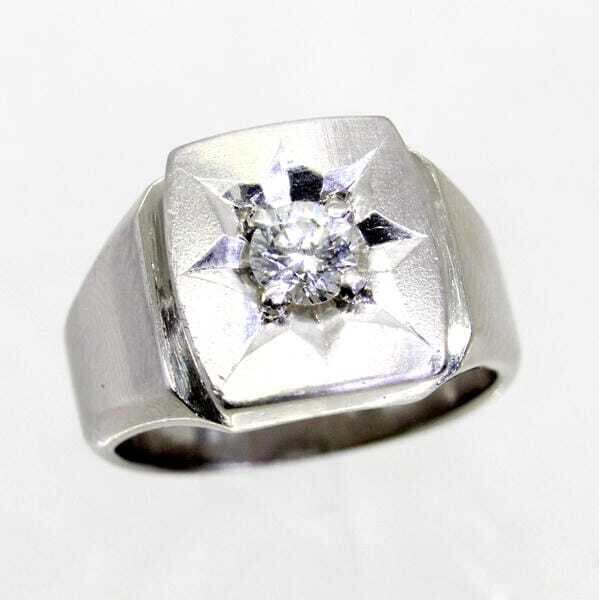 18金 ダイヤ 計0.25ct 虎彫 メンズリング 18.5号【中古】 | andoshoji