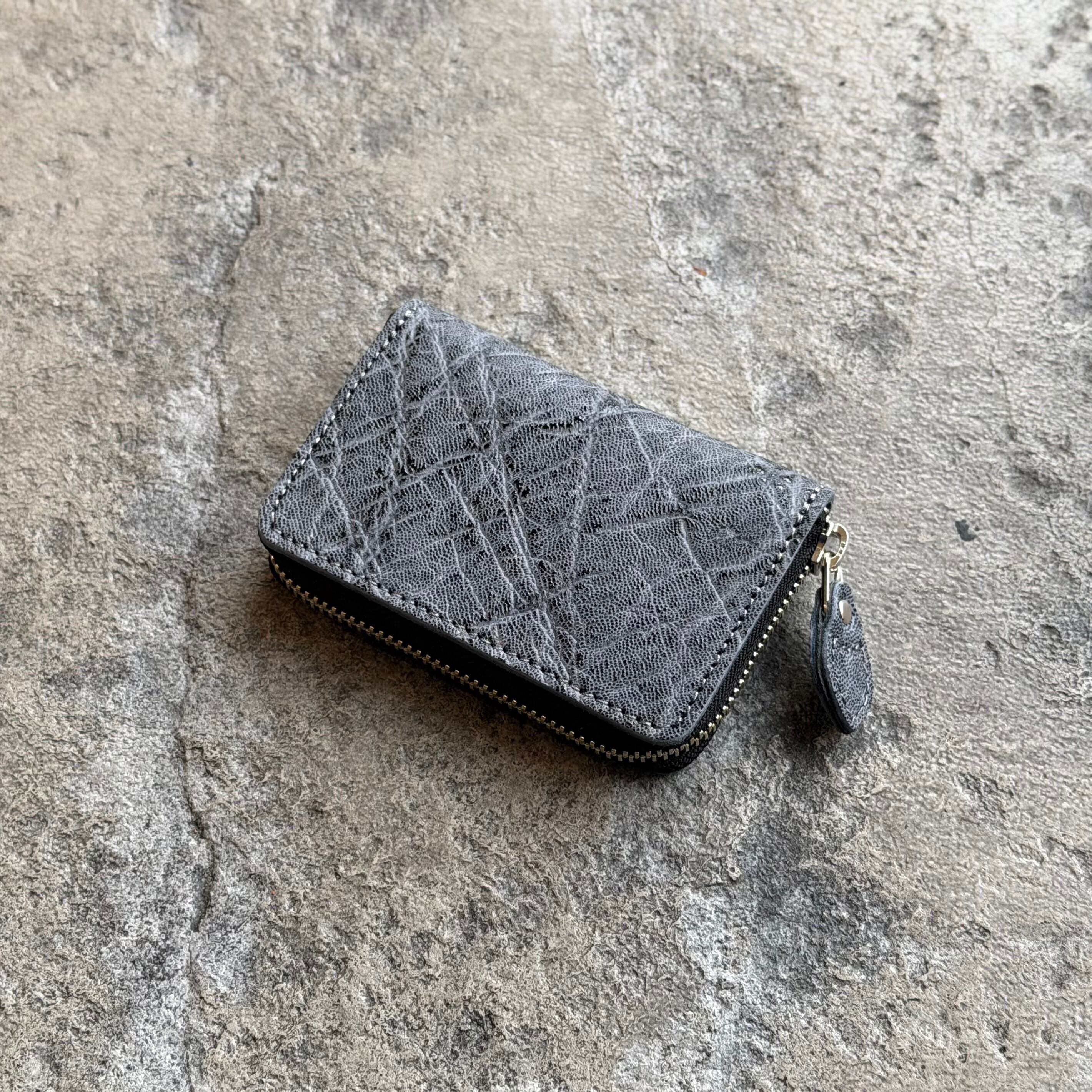 限定商品】ミニウォレット ラウンドジップ 姫路黒桟 エレファント