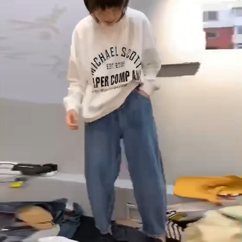 ファットmm長袖Tシャツ2020新秋プラスサイズレディース200kgレターラージルーズミドル丈トップス ミックスインファッション50042738037