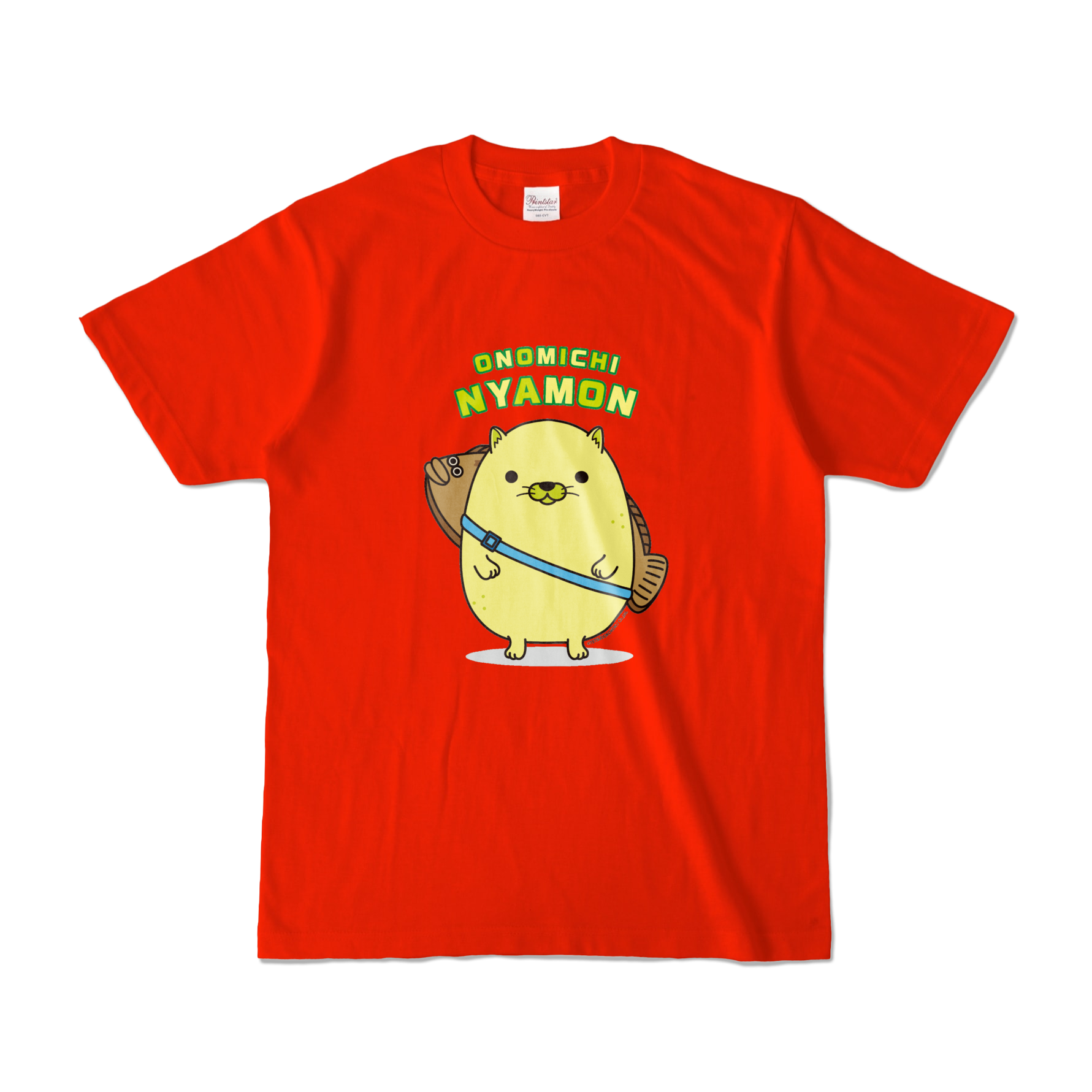にゃモン Tシャツ（黒/赤） | おのみち にゃモン 公式ネットショップ