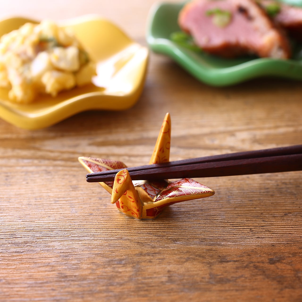 金彩折鶴箸置き | ありく kyoto