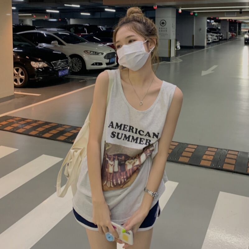 ノースリーブサマーTシャツ カジュアルルーズトップス 夏物 YY-ファッション73167341346