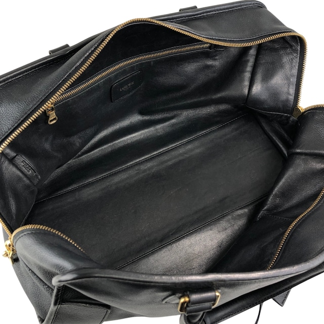 LOEWE ロエベ ハンドバッグ ブラック アナグラム レザー アマソナ ミニボストン vintage ヴィンテージ オールド 8itnhz
