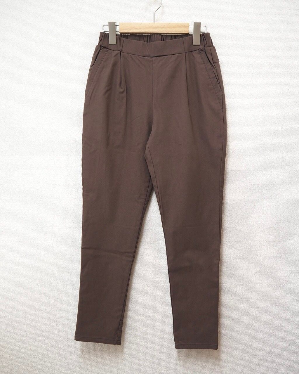 [restock] 裏起毛 stretched trousers <brown>