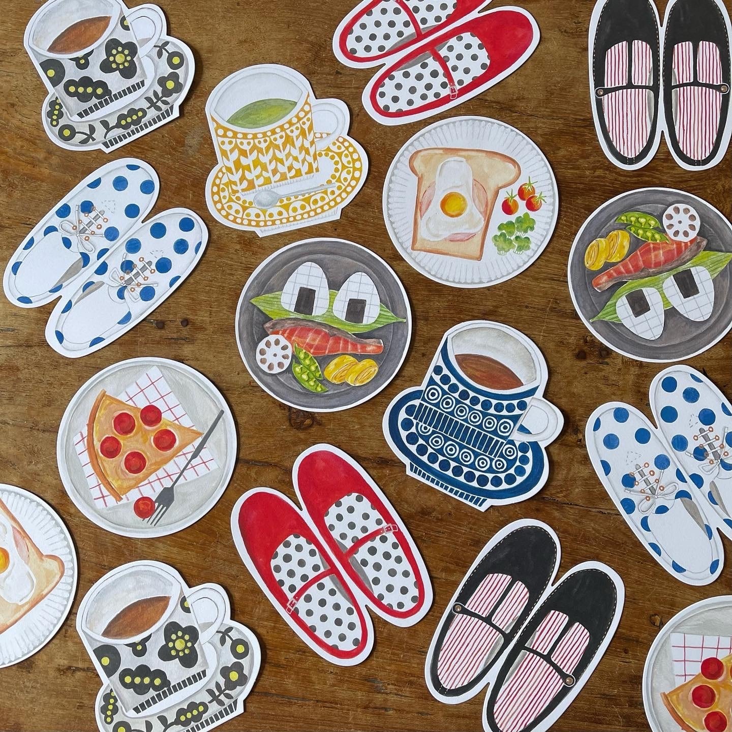 ダイカットイラストカード 型抜きポストカード ９枚セット Dottodot Works