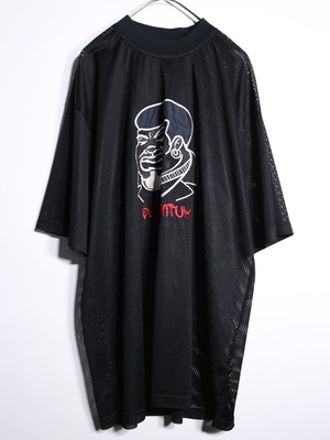 "刺繍" fat boy design mesh s/s tee