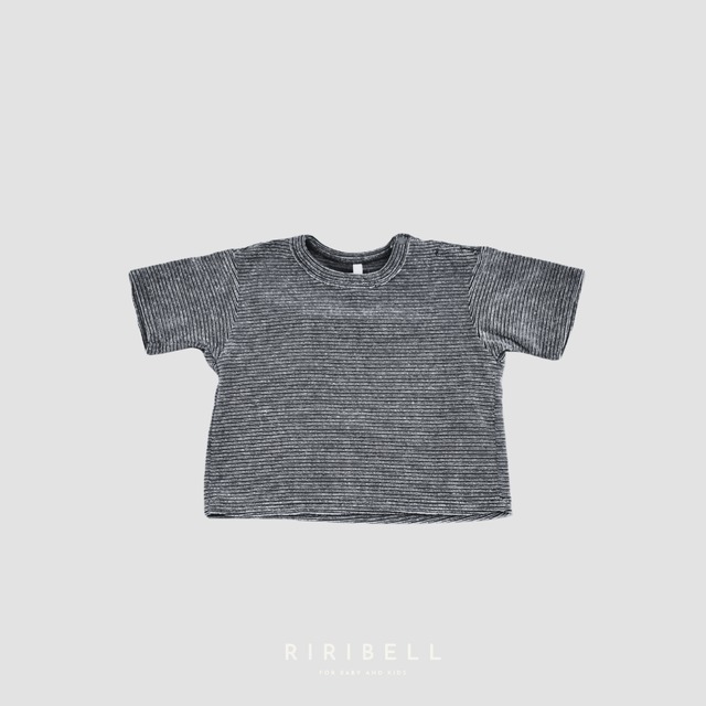 【MOUN TEN.】pile border big T / ecru x charcoal