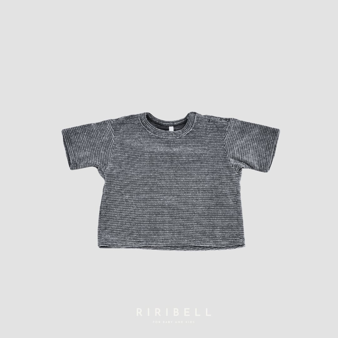 【MOUN TEN.】pile border big T / ecru x charcoal