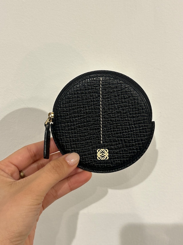 LOEWE / vintage anagram leather round coincase.