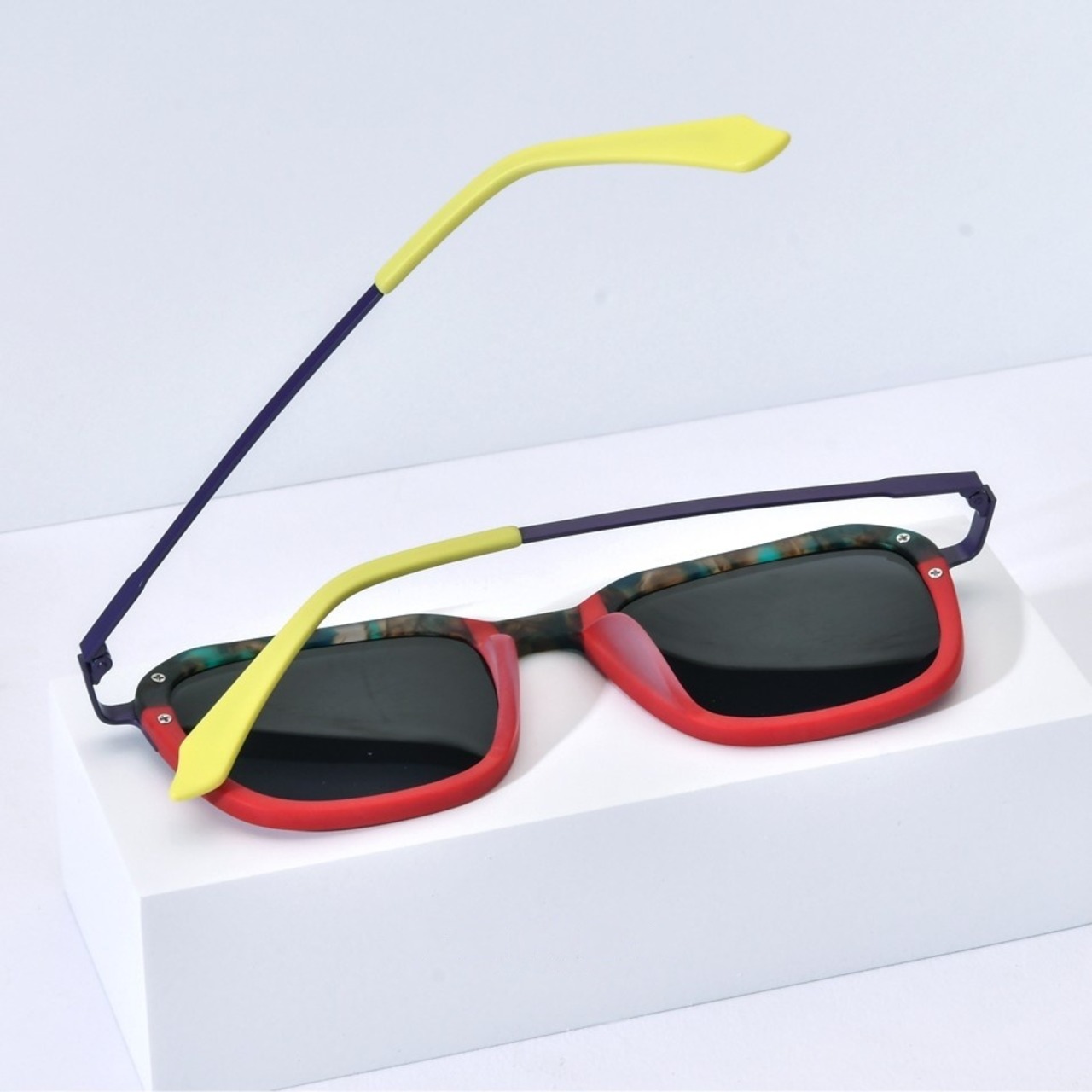 Titanium Acetate Bridge Colorful Sunglasses -wellington- / チタン アセテート ブリッジ カラフル サングラス -ウェリントン-