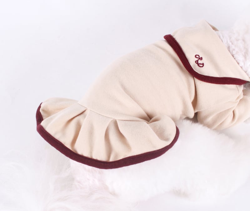 saera onepiece S ~ XL  /  犬の服 秋冬 新作  ストレッチ ドレス ドッグウェア 可愛い 犬服 長袖 ワンピース セーラー服 お揃い