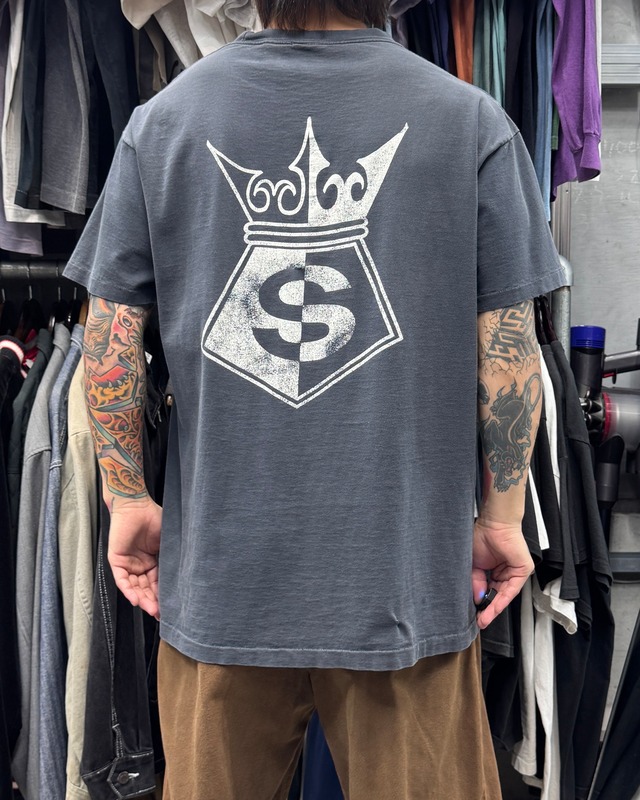 80’s~90's old stussy S Crown Design Tee “黒タグ” “クラウン” “サテンタグ”【高円寺本店】