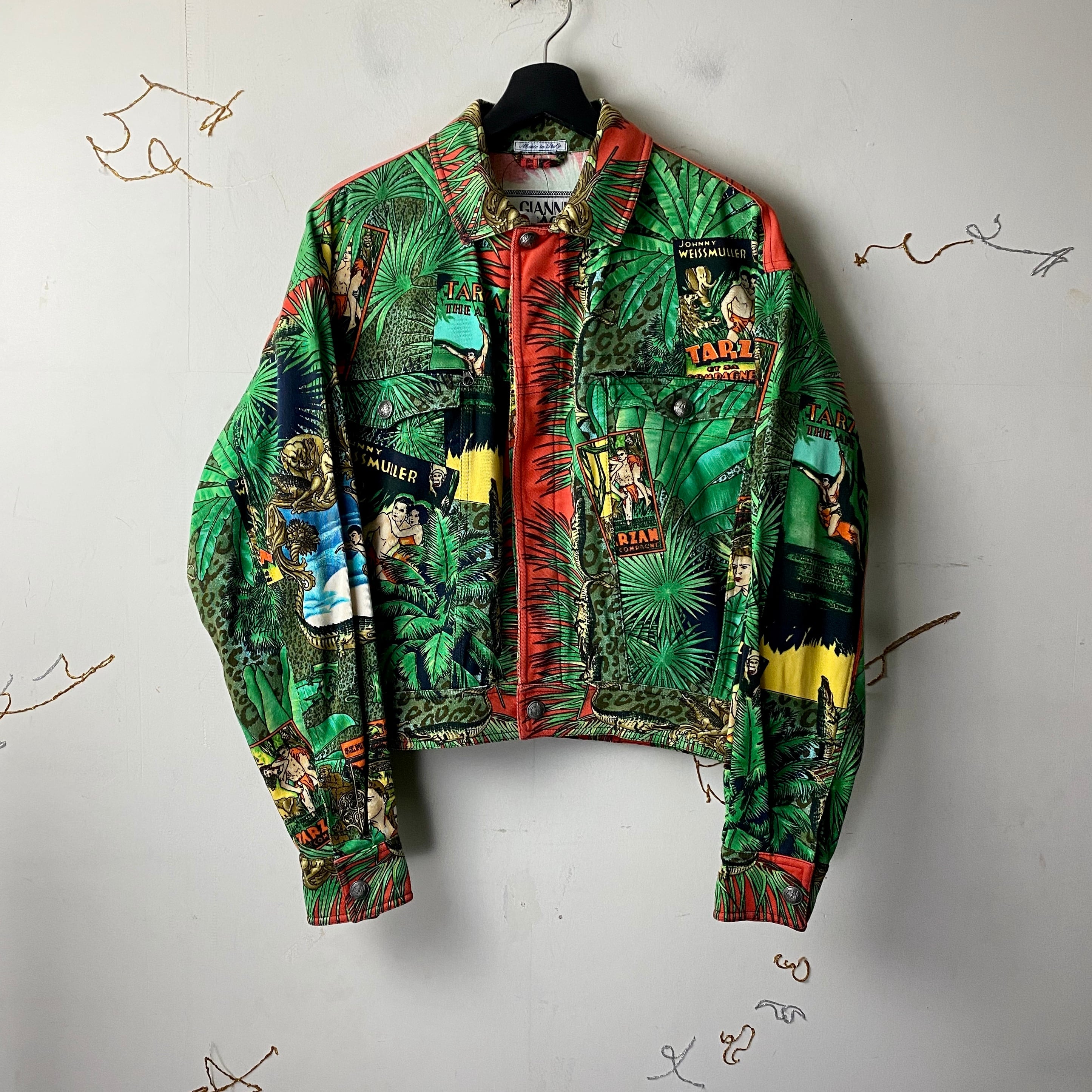 vintage GIANNI VERSACE jungle pattern cotton jacket | NOIR ONLINE