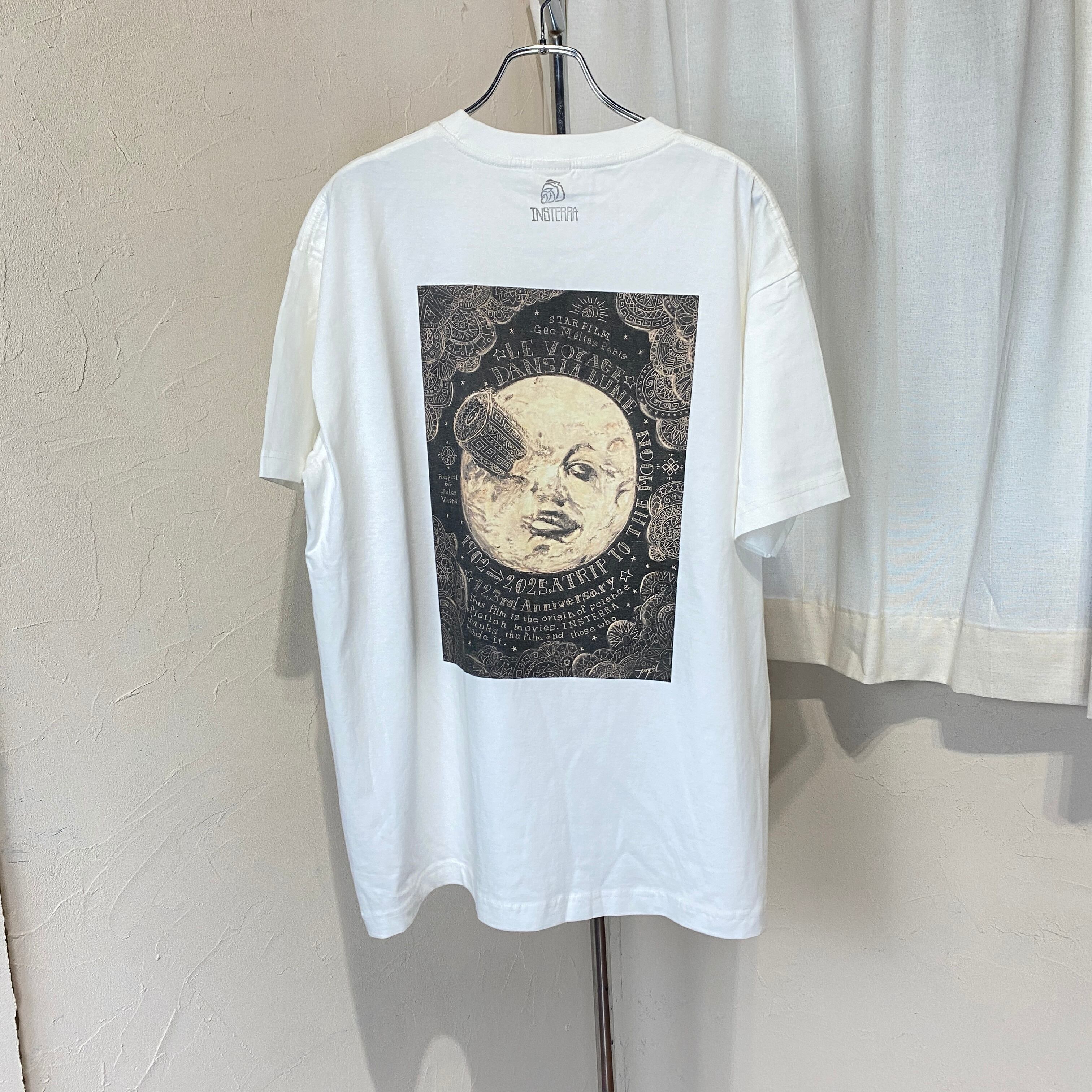 INSTERRAオーガニックコットン半袖アートTシャツ「Moon trip」