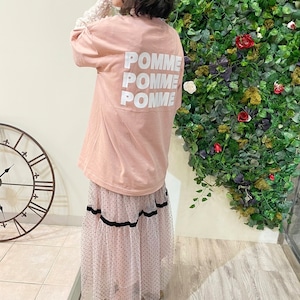 Lapipomme LAPIN POMME ロゴTシャツ　PINK