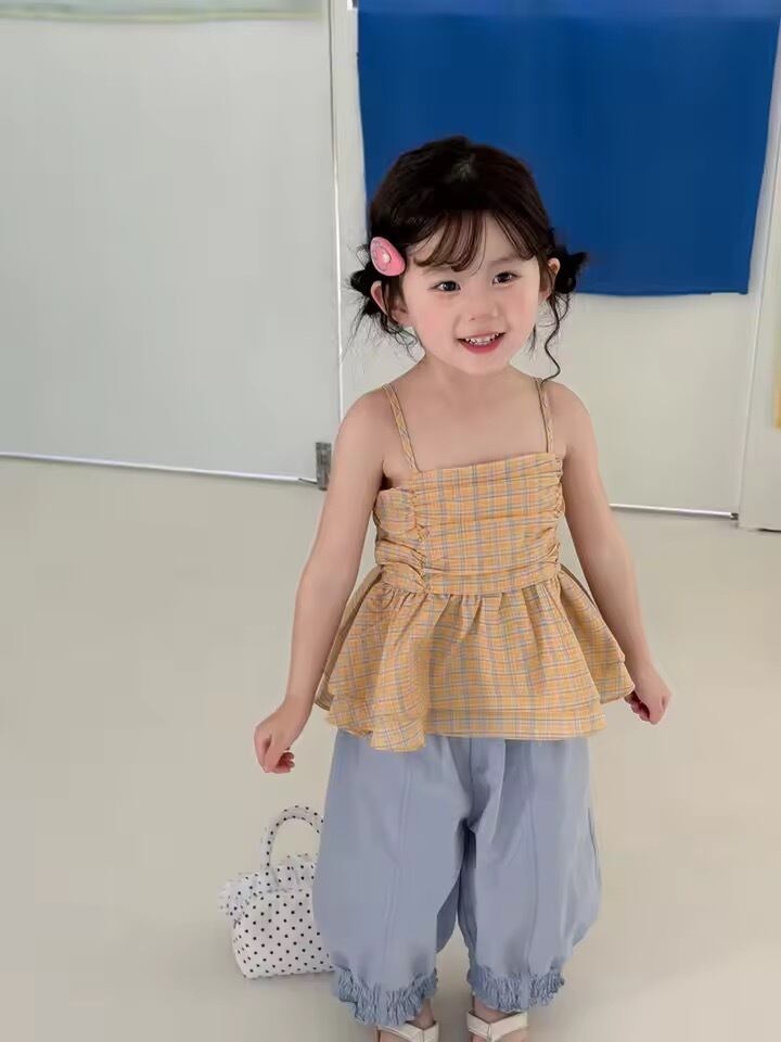 イエローチェックキャミソール