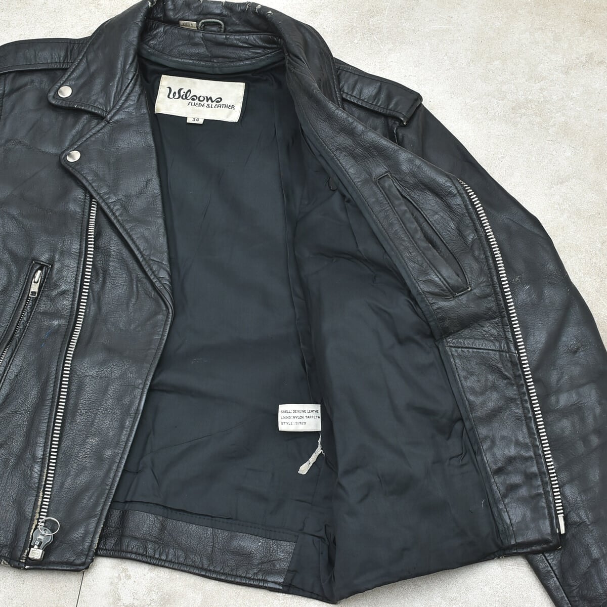 90's Wilsons black leather raiders jkt | 古着屋 grin days memory