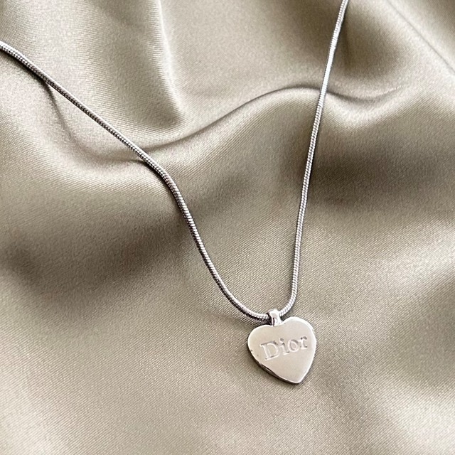 N6078】Christian Dior heart logo necklace/クリスチャンディオール 