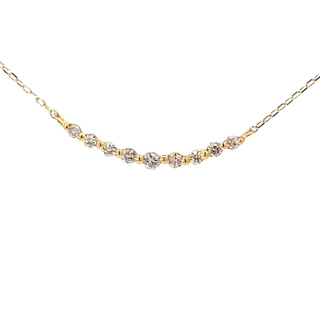 PT/K18YG/K18PG 0.10ct ﾀﾞｲﾔ ﾍﾟﾝﾀﾞﾝﾄﾈｯｸﾚｽ