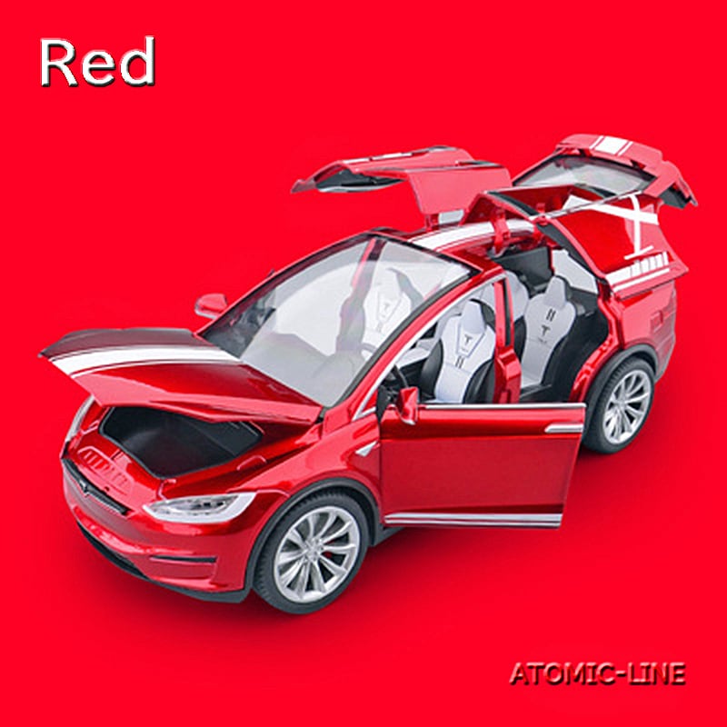 テスラ MODELX 1/24 ミニカー 全5色 ライト点灯 エンジンサウンド 合金