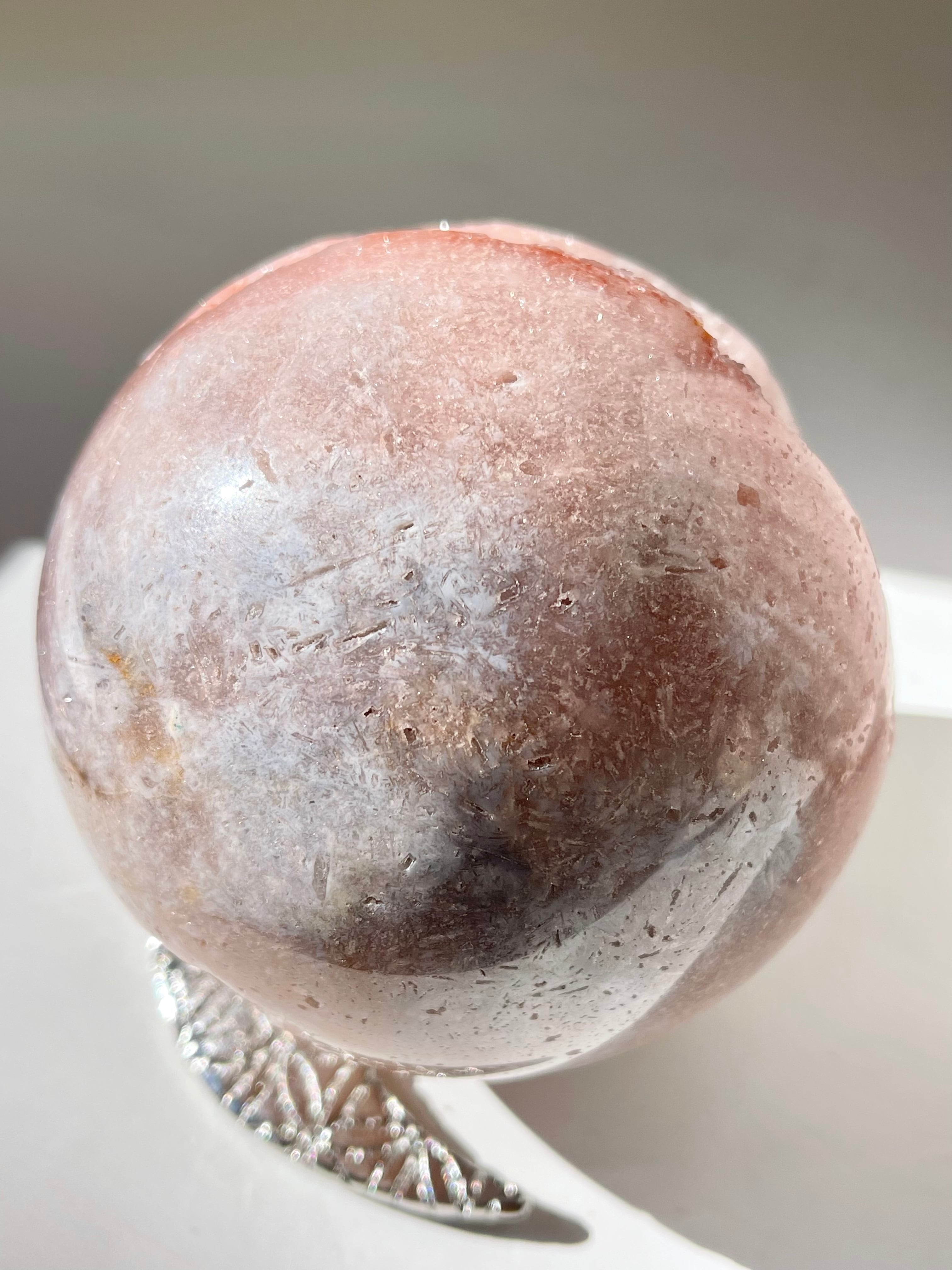 ピンクアメジスト笑口スフィア10.5cm/ pink amethyst smiling sphere10.5cm