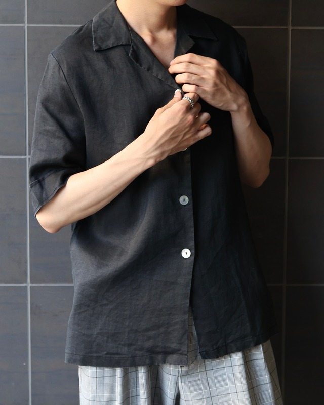 Shell button linen shirt