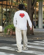 【#Re:room】CACTUS HEART EMBROIDERY LONG SLEEVE［REC862］