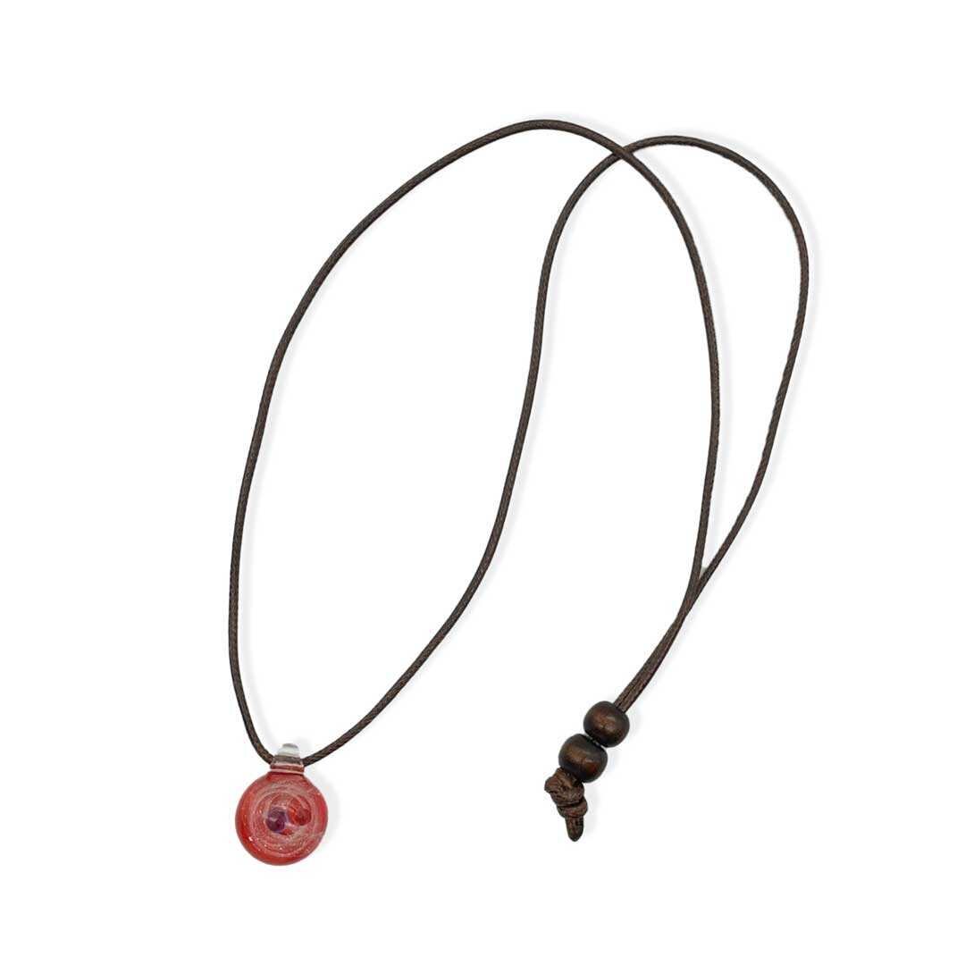 ネックレス 宇宙 ガラス ブラックorブルーorレッド 3カラー 球 銀河