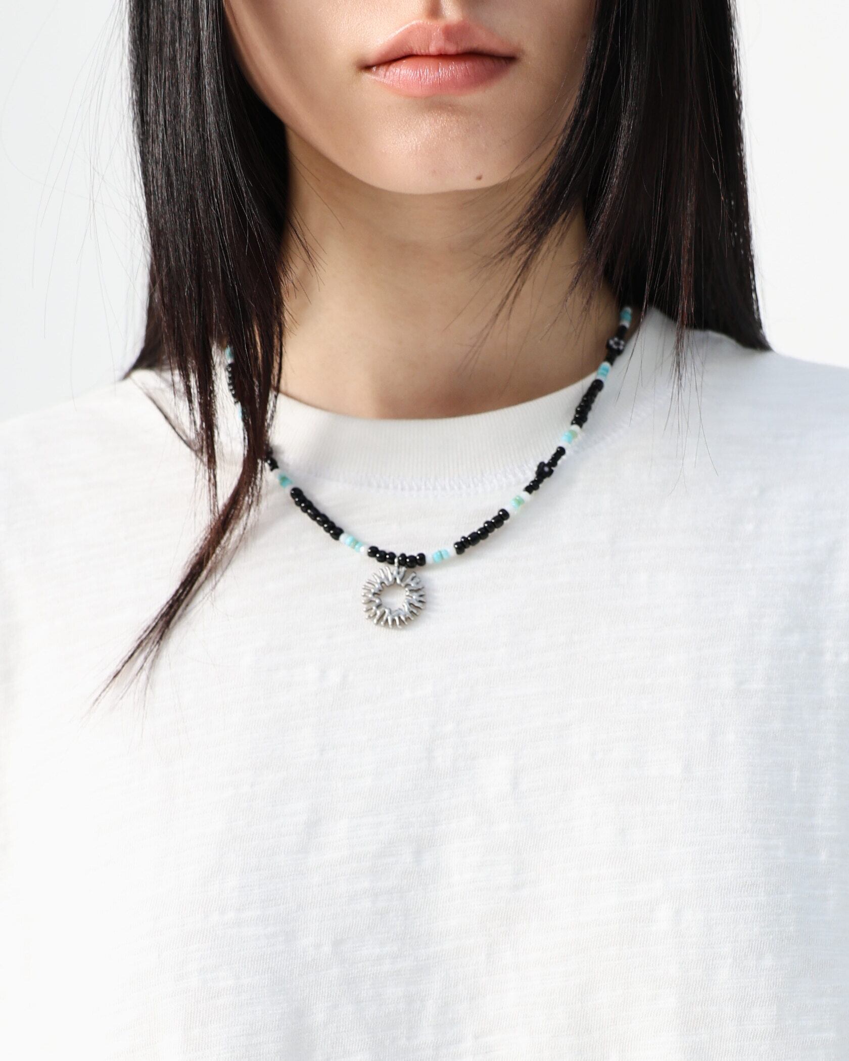 999HUMANITY] NACRE SYMBOL NECKLACE (TURQUOISE) 正規品 韓国