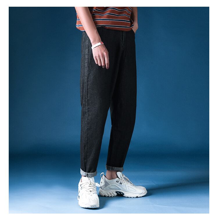 全2色 デニム パンツ ストレート カジュアル シンプル 無地