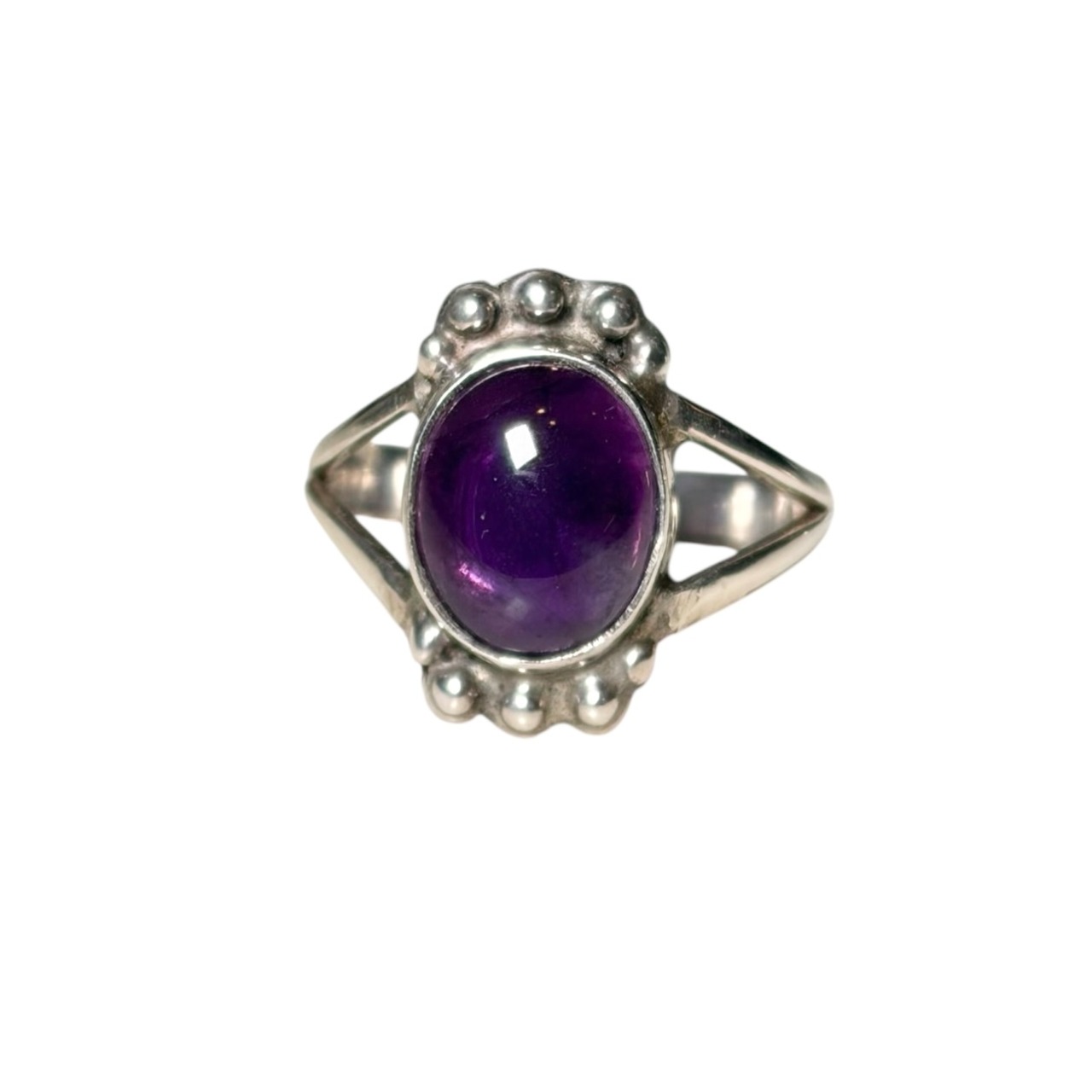 vintage purple stone silver ring