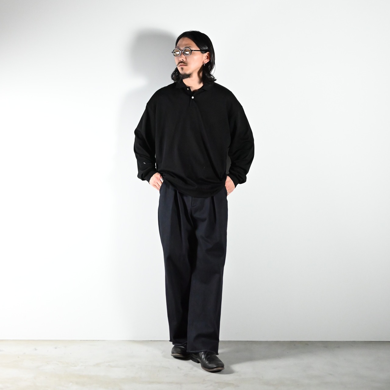 INTERIM(インテリム)TEXTURED DONEGAL BOUCLÉ DEADSTOCK HYPER BIG FLY FRONT SHIIRTS JACKET