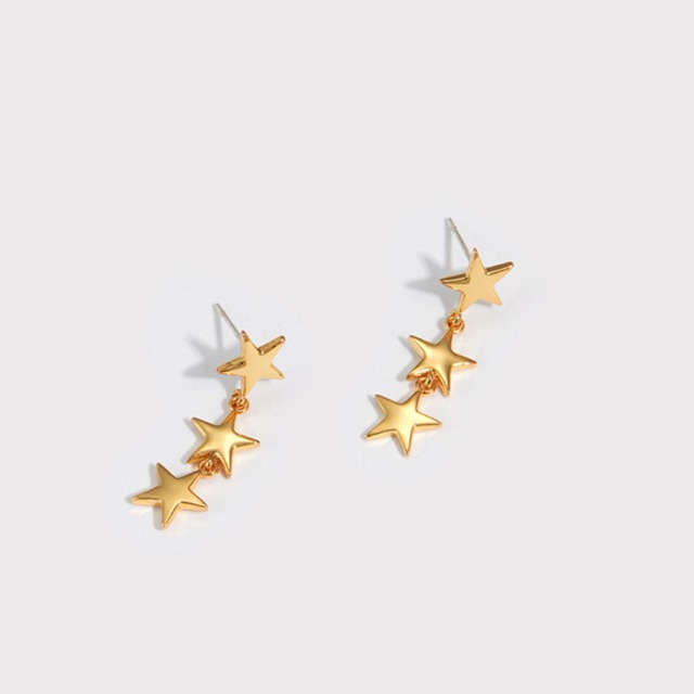 star motif long earrings　J00253