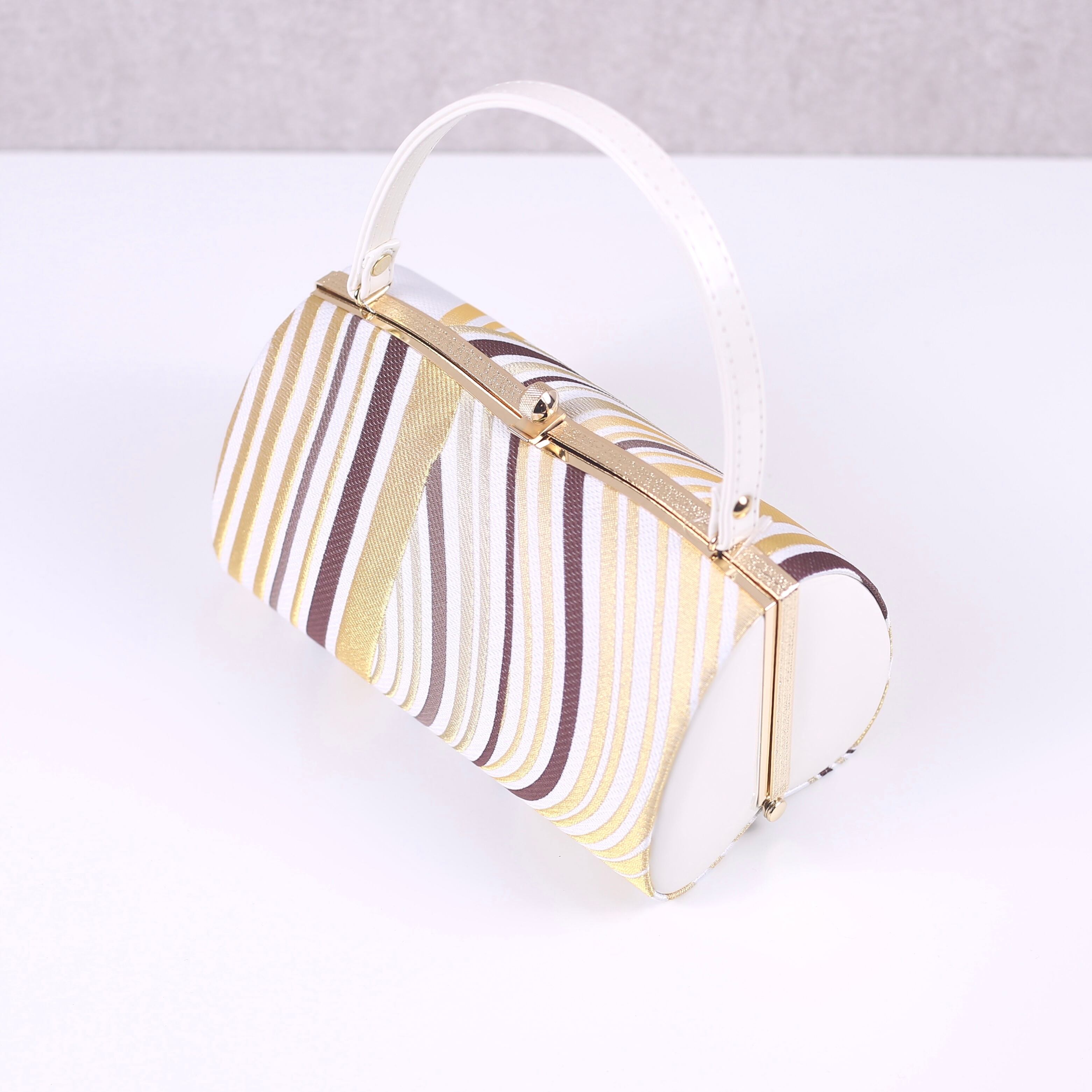 新品・未使用 草履バックセット LLサイズ 【ホワイト×ブラウンゴールド