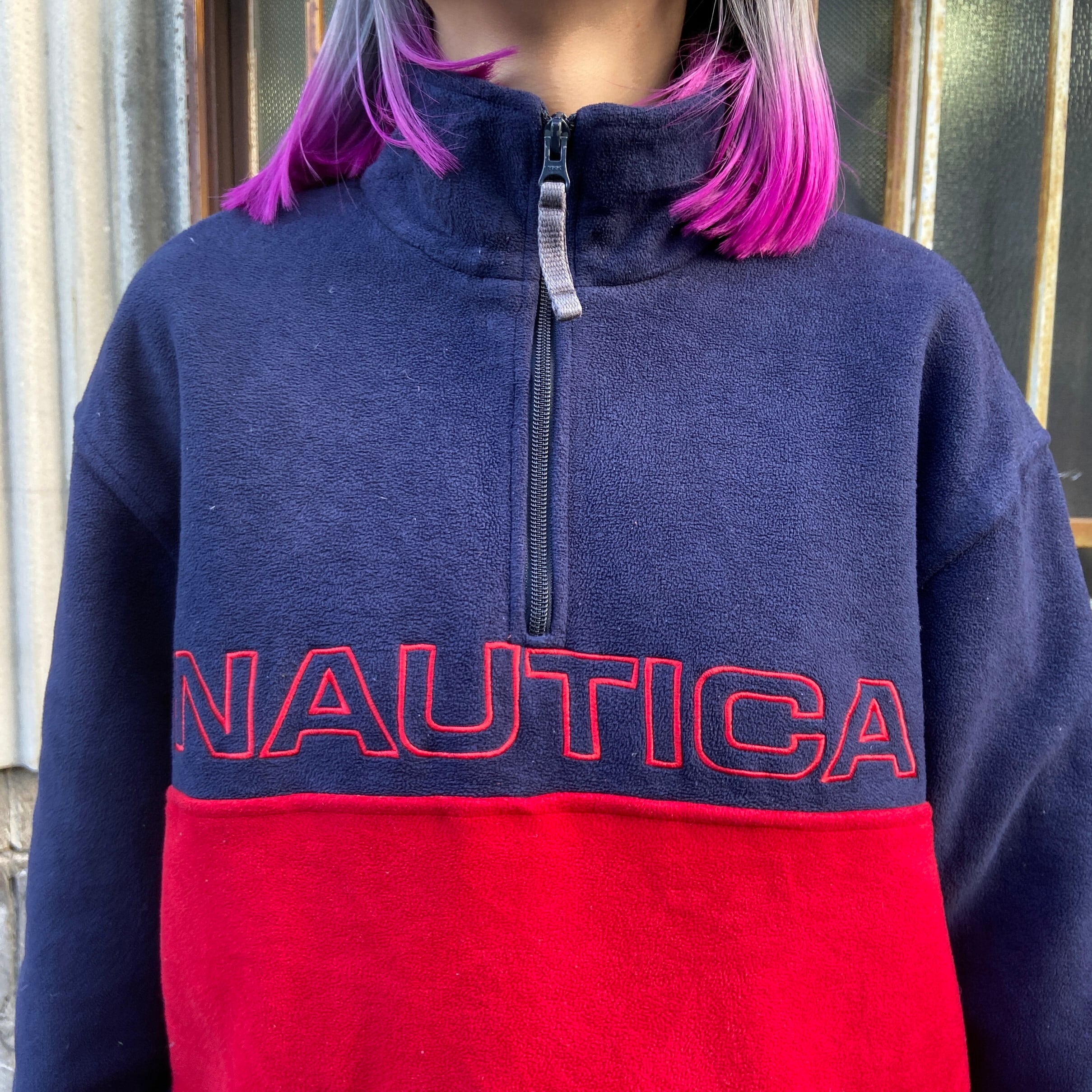 USA製 90年代 NAUTICA ノーティカ ハーフジップ フリースジャケット 