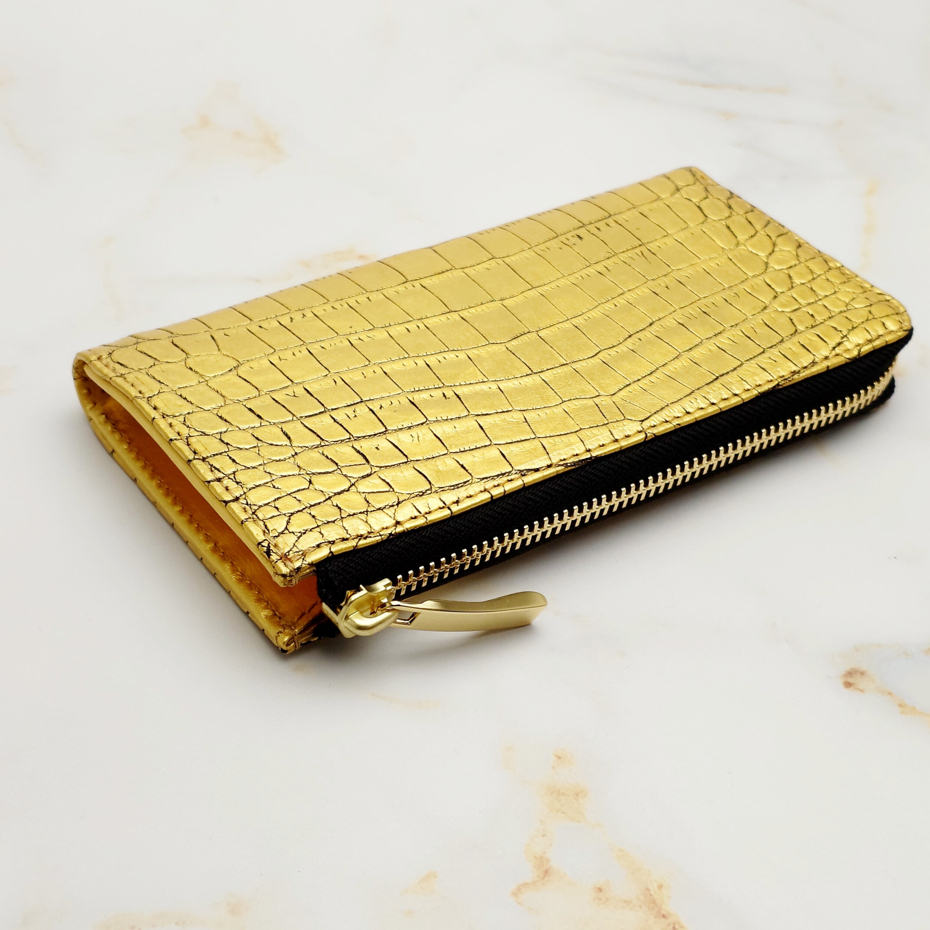 ナイルクロコダイル・極小長財布・K24純金箔 ／ ゴールド財布 | EARSH GOLD