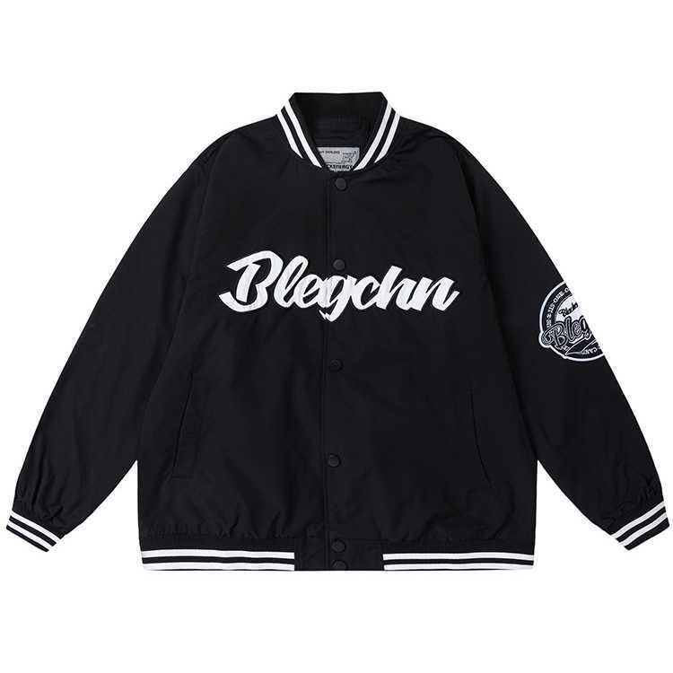 メンズ 袖ワッペン付きナイロン素材スタジャン BLACKENERGY